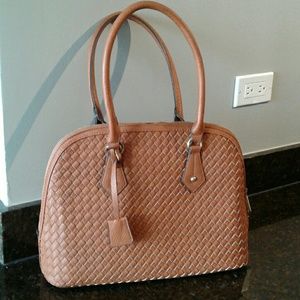 COPY - Charming Charlies Tan Woven Satchel